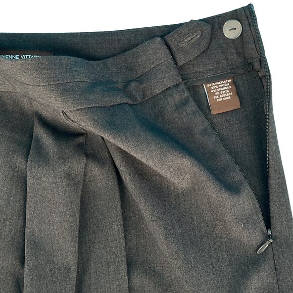 Adrienne Vittadini Pleat Front Career Skirt Size 8 Midi Charcoal - Picture 5 of 10